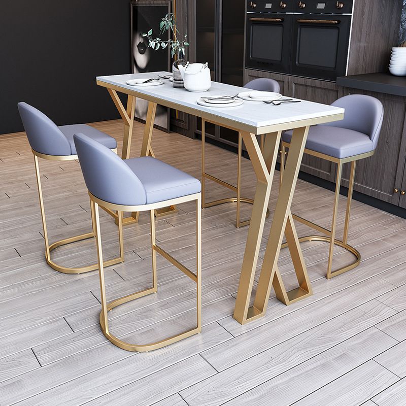 Contemporary 1/2/3/5/7 Pieces Bar Table Set Rectangle Stone Bar Table with Bar Stool Clearhalo 'Bar Furniture' 'furn' 'furn_home_bar_bar_sets' 'Furniture' 'Home Bars & Bar Sets' 'home_bar_bar_sets' 'Kitchen & Dining Furniture' 1200x1200_e87302d2-4366-4a36-9cf0-dcbd8f81bd6d