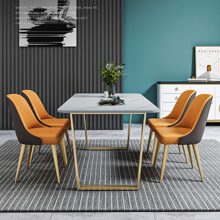 Metal Traditional Luxury Rectangle Table Sintered Stone Table with Sled Clearhalo ' dining_table' 'Dining Tables & Seating' 'Dining Tables' 'furn' 'furn_dining_table' 'Furniture' 'furniture_dining_table' 'Kitchen & Dining Furniture' 'kitchen&dining_furn' 'kitchen' 'kitchen_dining_table' 1200x1200_e87428fd-9cc2-4084-a56c-9a15c5bc3ac9