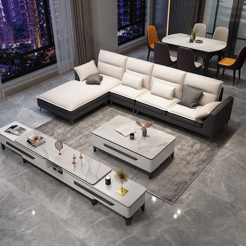 Ornate Style Rectangular Slate Plate Table Plate Metal 4 Legs Base Coffee Table Clearhalo 'Coffee & Accent Tables' 'Coffee Tables' 'coffee_tables' 'furn' 'furn_coffee_tables' 'Furniture' 'Living Room Furniture' 1200x1200_e874a8ef-6097-471c-83d1-d7bed44638fc