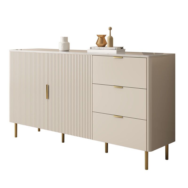 Moderner Stil weißer Sideboard Tabelle 33,5 "Hochbuffet mit Schubladenspeichern