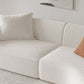 35" Wide Scandinavian Sectional Sofa Fabric Cream Sectional with Bostol Pillows
