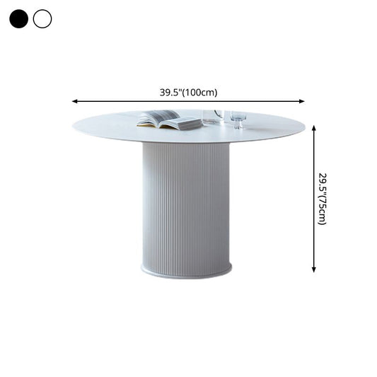 Sintered Stone Top Round Table for Restaurant Modern Kitchen Table with Pedestal Base