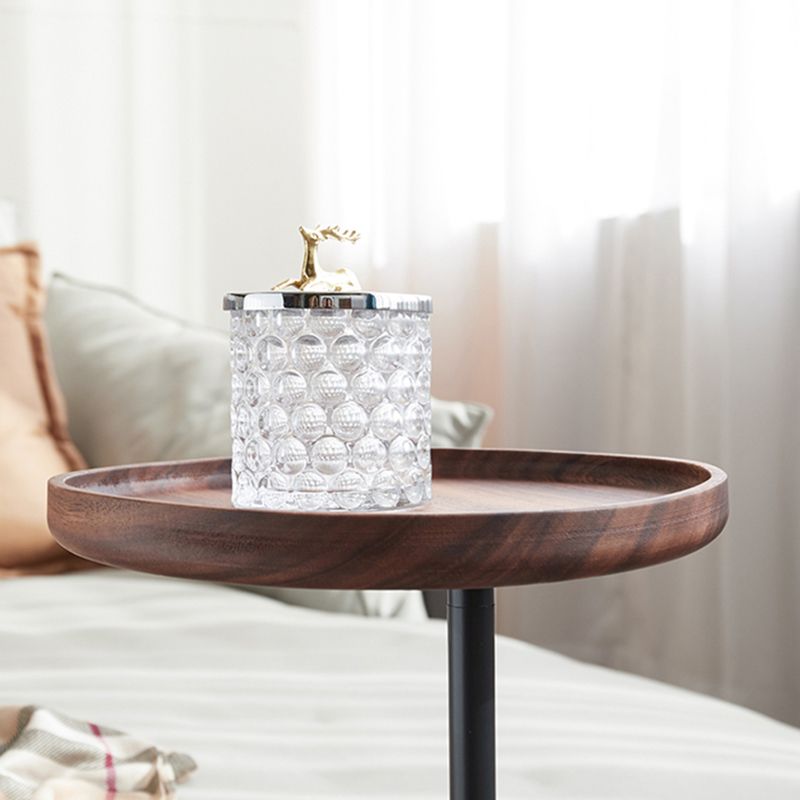 27.55 "背の高いトレイトップサイドテーブルコンテンポラリーラウンドエンドテーブルスタンド