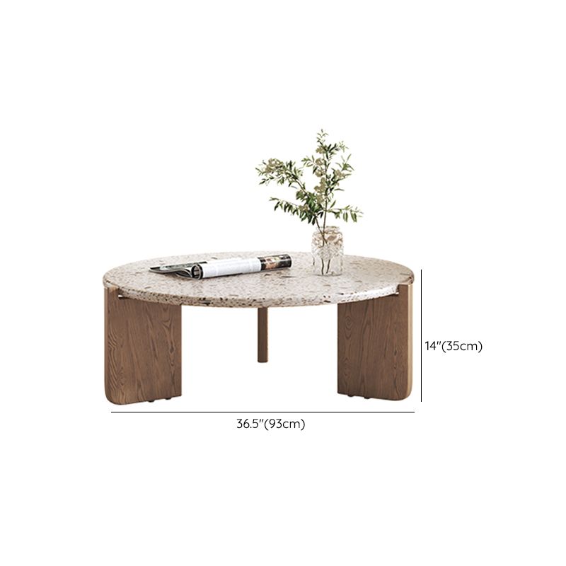 Moderner Couchtisch mit 3 Beinen, runder Kaffee- und Cocktailtisch aus Schiefer