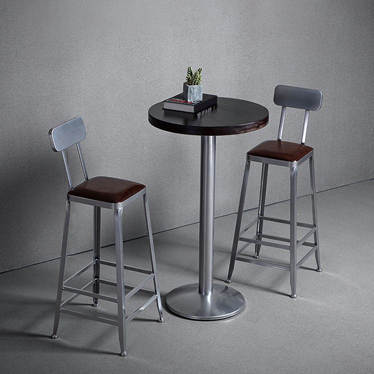 Armless Indoor Barstool Industrial Leather Counter Stool Brushed Silver Clearhalo 'Bar Furniture' 'Bar Stools' 'bar_stools' 'furniture_bar_stools' 'Kitchen & Dining Furniture' 'kitchen&dining_furn' 'kitchen' 'kitchen_furn' Furniture' 1200x1200_e87cd527-80c4-44cc-a130-71d70e0edf85