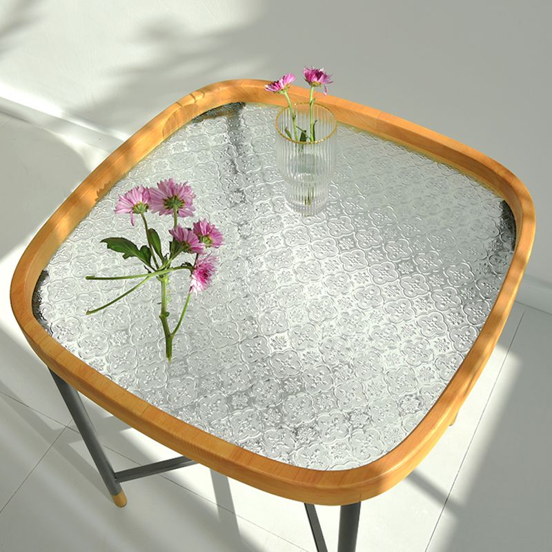 Modern Square Corner Table Cross Legs Side End Table for Living Room