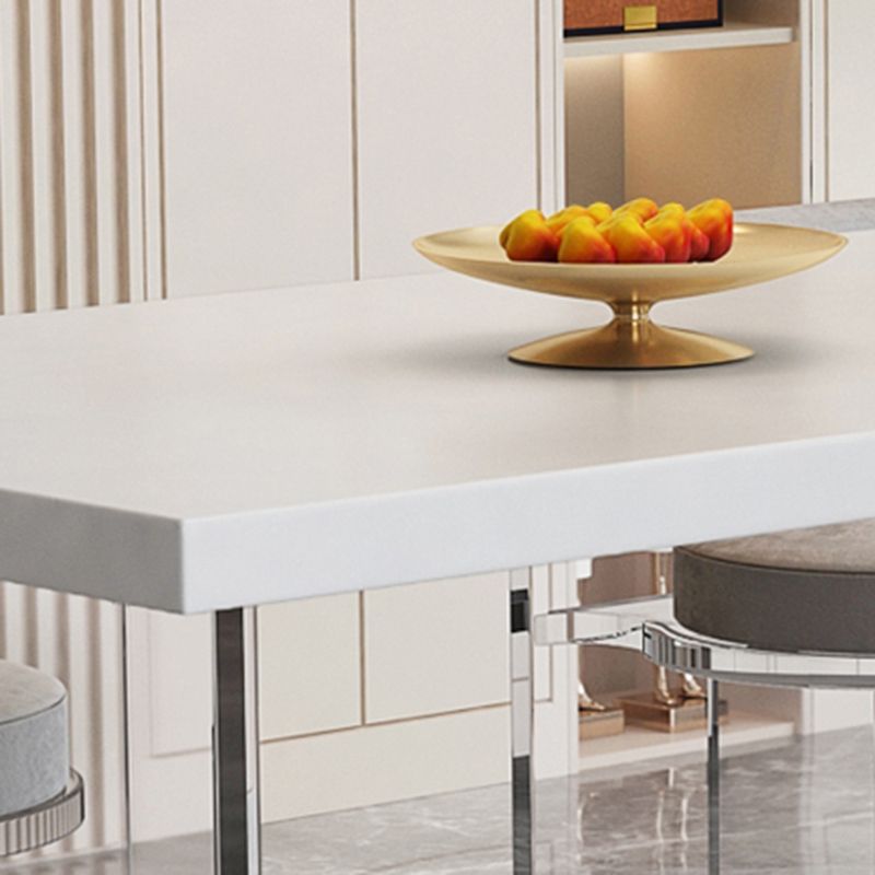 モダンな長方形の石のダイニングテーブル1/2/5/7ピースカフェ用ダイニングセット