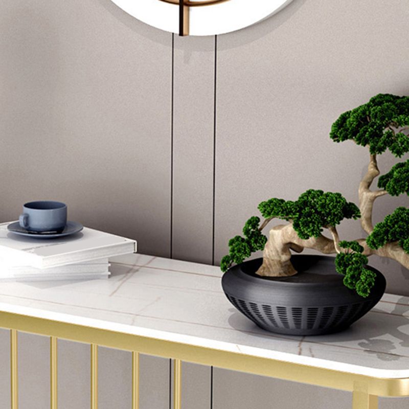 Tavolo da console rettangolo in ardesia glam tavolo da divano resistente alle macchie graffiate