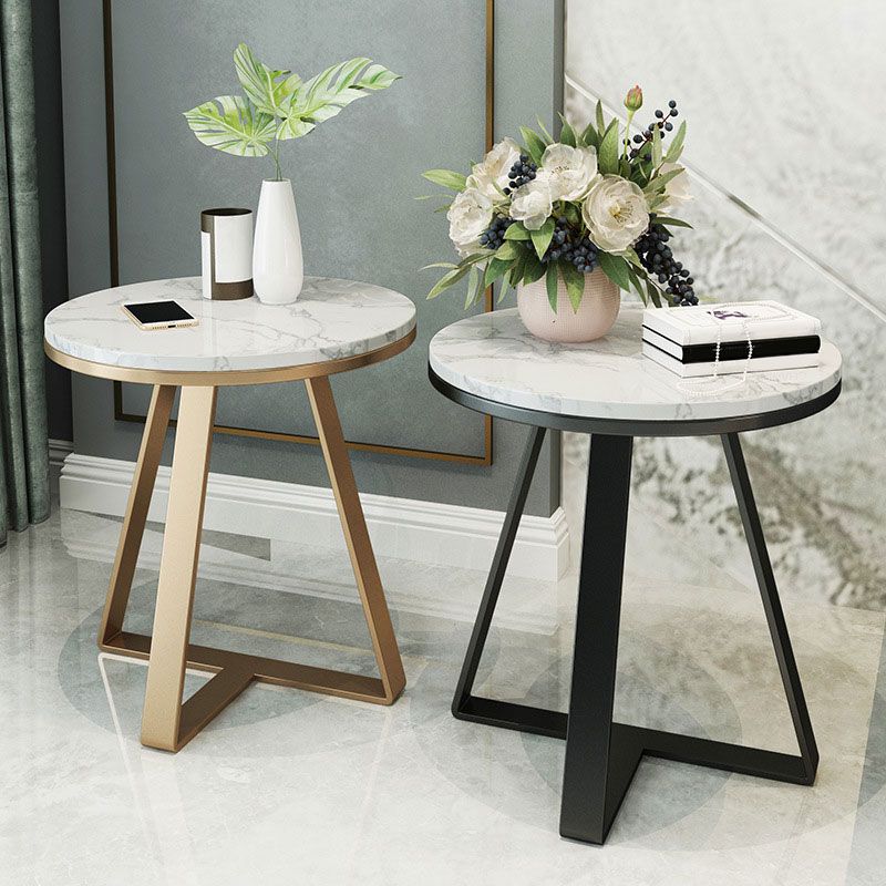 19.69 inch Wide Contemporary Style Side End Table Metal Round Sofa Side Accent Table Clearhalo 'Coffee & Accent Tables' 'End & Side Tables' 'end_side_tables' 'furn' 'furn_end_side_tables' 'Furniture' 'Living Room Furniture' 1200x1200_e882a9c3-6766-4852-930f-b5c7a22d86e9