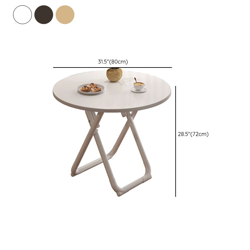 Table à manger pliante moderne, plateau en bois avec base en métal pour la maison