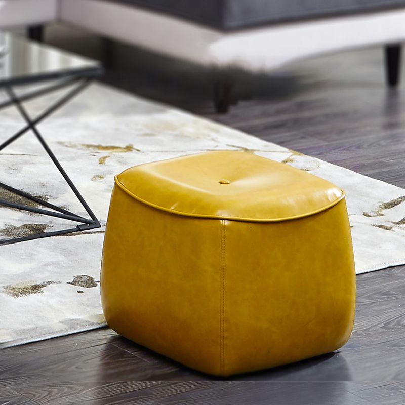 Contemporary Rectangle Shape Pouf PU Leather Upholstered Ottoman Clearhalo 'furn' 'furn_ottomans_poufs' 'Furniture' 'Living Room Furniture' 'Ottomans & Poufs' 'ottomans_poufs' 1200x1200_e88407bf-8c1e-43d5-855f-5bf4f84c9322