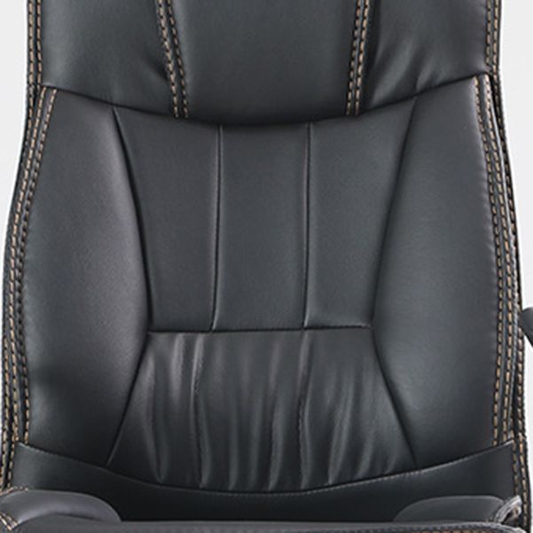 コンテンポラリーアームチェア調整可能なシート高さ固定腕黒革のオフィスチェア