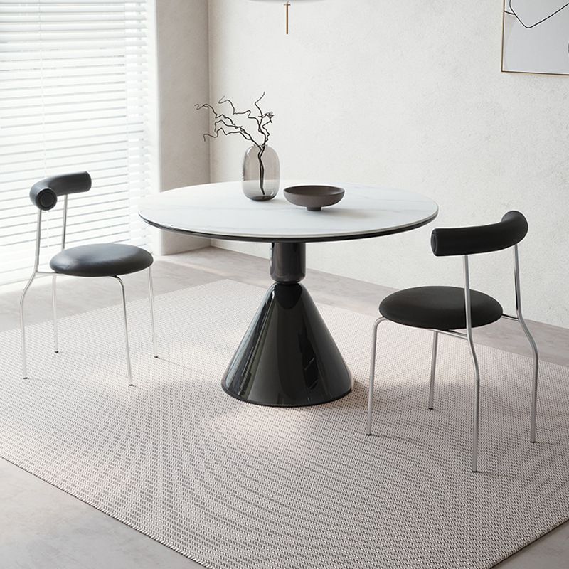 Zeitgenössischer Esszimmer-Esstisch, runder Sockel-Esstisch