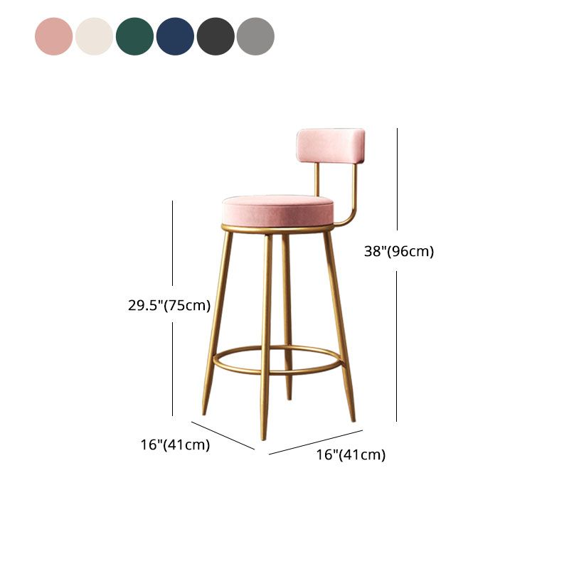 Nordic Style Upholstered Fabric Stools Armless Round Barstools for Home Use Clearhalo 'Bar Furniture' 'Bar Stools' 'bar_stools' 'furn' 'furn_bar_stools' 'Furniture' 'furniture_bar_stools' 'Kitchen & Dining Furniture' 1200x1200_e886150a-491c-4cd2-a910-c43c70c806ff