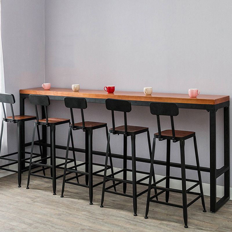 Juego de mesa de bar contemporáneo, mesa de mostrador rectangular de madera maciza de 1/6/11 piezas