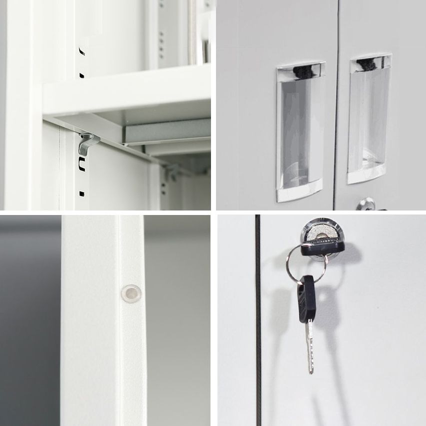 Grijze metalen kast voor badkamer moderne opbergkast met scharnierende deur