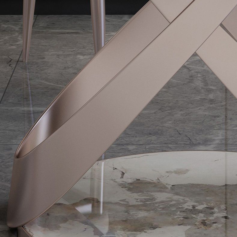 Sintered Stone Table for Restaurant Modern Round Table with Metal Pedestal Clearhalo ' dining_table' 'Dining Tables & Seating' 'Dining Tables' 'furn' 'furn_dining_table' 'Furniture' 'furniture_dining_table' 'Kitchen & Dining Furniture' 'kitchen&dining_furn' 'kitchen' 'kitchen_dining_table' 1200x1200_e887ed11-f24f-47bc-8a17-49e60565c1d9