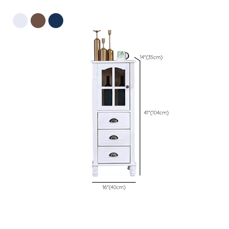 Armoire d'accent moderne du milieu du siècle avec porte en verre et pattes en bois massif