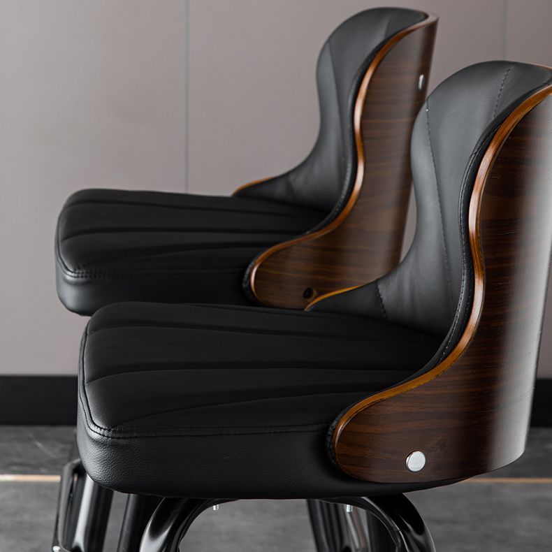 Arm Less Modern Bar Stool Footrest Leather Coffee Shop Bucket Counter Stool Clearhalo 'Bar Furniture' 'Bar Stools' 'bar_stools' 'furniture_bar_stools' 'Kitchen & Dining Furniture' 'kitchen&dining_furn' 'kitchen' 'kitchen_furn' Furniture' 1200x1200_e8884365-79af-4e40-bc4b-d0779338e66c