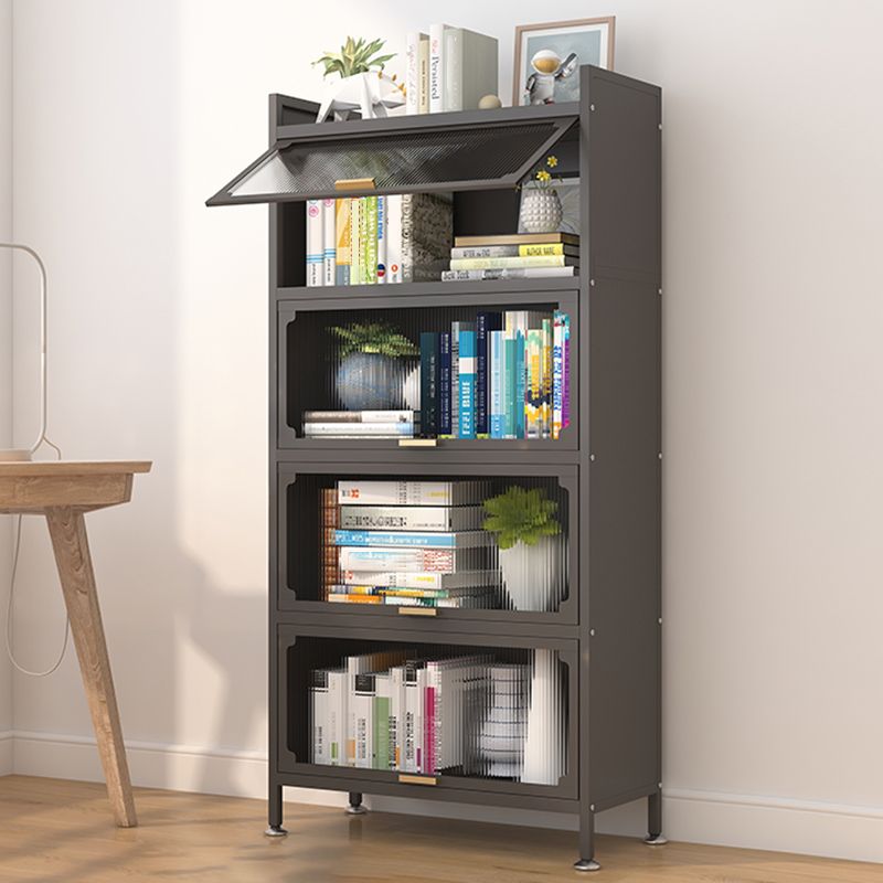 Industrial Style Metal Bookshelf Closed Back Shelf Bookcase with Doors Clearhalo 'Bookcases' 'furn' 'furn_bookcases' 'Furniture' 'furniture_bookcases' 'Office Furniture' 1200x1200_e88a8841-5b8a-4931-b6aa-0e916b698b4e
