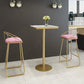 Glam Bar Dining Table Pedestal White Bistro Bar Table with Metal Base Clearhalo 'Bar Furniture' 'Bar Tables' 'bar_tables' 'furn' 'furn_bar_tables' 'Furniture' 'Kitchen & Dining Furniture' 1200x1200_e88acb11-0214-48fd-9e01-860dc5b67ff1