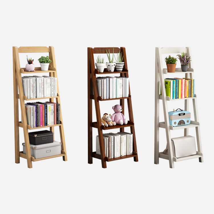 Solid Wood Bookshelf Modern Ladder Bookshelf 55.1" H X 14.2" W Clearhalo 'Bookcases' 'furn' 'furn_bookcases' 'Furniture' 'Office Furniture' 1200x1200_e88b04a0-e3e1-4090-a529-6fbd0b6f7530