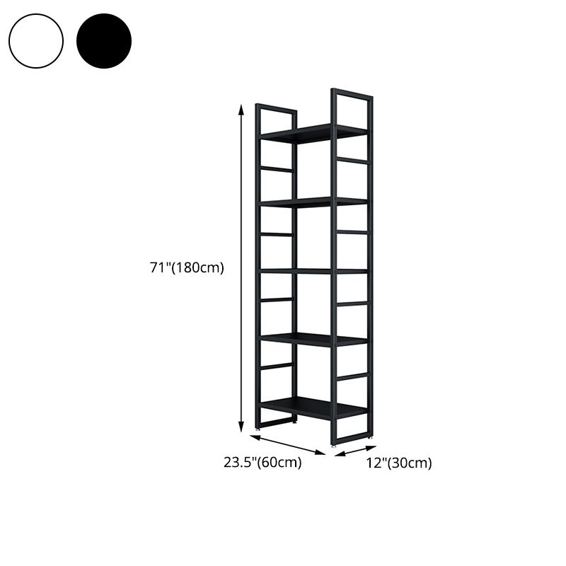 3/4/5-Shelf Iron Etagere Bookshelf Black and White Vertical Bookcase for Living Room Clearhalo 'Bookcases' 'furn' 'furn_bookcases' 'Furniture' 'furniture_bookcases' 'Office Furniture' 1200x1200_e88b120c-db47-41c4-bf8a-e873552ca862
