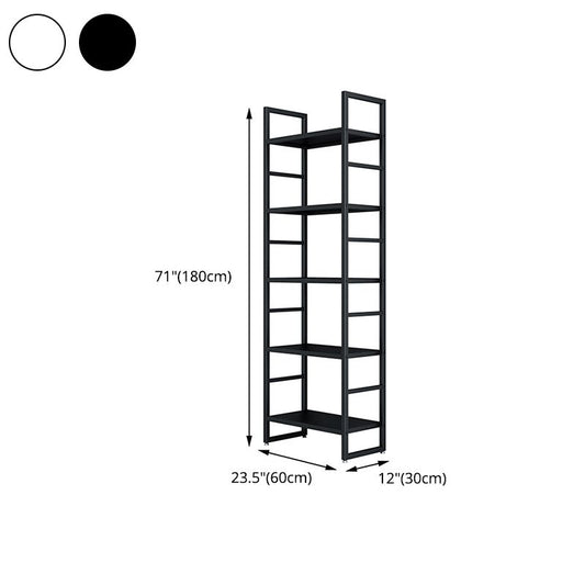 3/4/5-Shelf Iron Etagere Bookshelf Black and White Vertical Bookcase for Living Room Clearhalo 'Bookcases' 'furn' 'furn_bookcases' 'Furniture' 'furniture_bookcases' 'Office Furniture' 1200x1200_e88b120c-db47-41c4-bf8a-e873552ca862