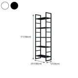 3/4/5-Shelf Iron Etagere Bookshelf Black and White Vertical Bookcase for Living Room Clearhalo 'Bookcases' 'furn' 'furn_bookcases' 'Furniture' 'furniture_bookcases' 'Office Furniture' 1200x1200_e88b120c-db47-41c4-bf8a-e873552ca862