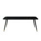 Mesa de piedra sinterizada industrial para mesa de comedor negro rectangular de restaurantes con 4 patas