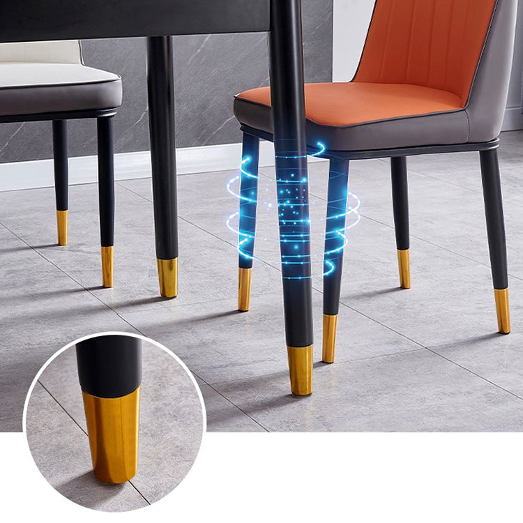 Dining Room Set Modern Style Sintered Stone Rectangular Dining Table with Trestle Base Clearhalo 'Dining Room Sets' 'Dining Tables & Seating' 'dining_room_set' 'furn' 'furn_dining_room_set' 'Furniture' 'furniture_dining_room_set' 'Kitchen & Dining Furniture' 'kitchen&dining_furn' 'kitchen' 1200x1200_e88b9acb-b49d-4e39-9153-60adee924d54