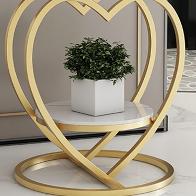 Modern 19.6"/23.6" Tall Round Slate Top Side Table Iron Abstract End Table Clearhalo 'Coffee & Accent Tables' 'End & Side Tables' 'end_side_tables' 'furn' 'furn_end_side_tables' 'Furniture' 'Living Room Furniture' 1200x1200_e88d9fae-c149-4c70-b27e-df5e539f0b11