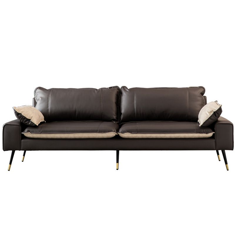 31.4"H Faux Leather Solid Color Square Arm Sofa for Living Room Clearhalo 'Furniture' 'furniture_sofas' 'Living Room Furniture' 'Sofa' 'sofas' 1200x1200_e88e0c85-91c2-405f-8da7-756d44957cfd
