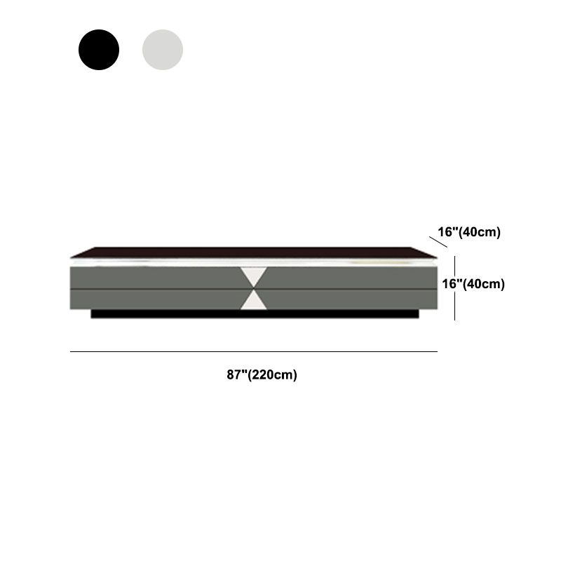 Glam Glass TV Stand Console 2 Lades Media Console TV Stand