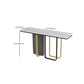 Tavolo della console glam tavolo accento in pietra rettangolo, largo 12 pollici