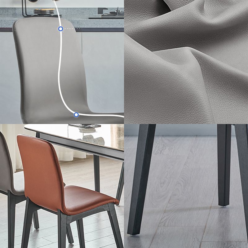 Chaise de salle à manger en cuir PU intérieur