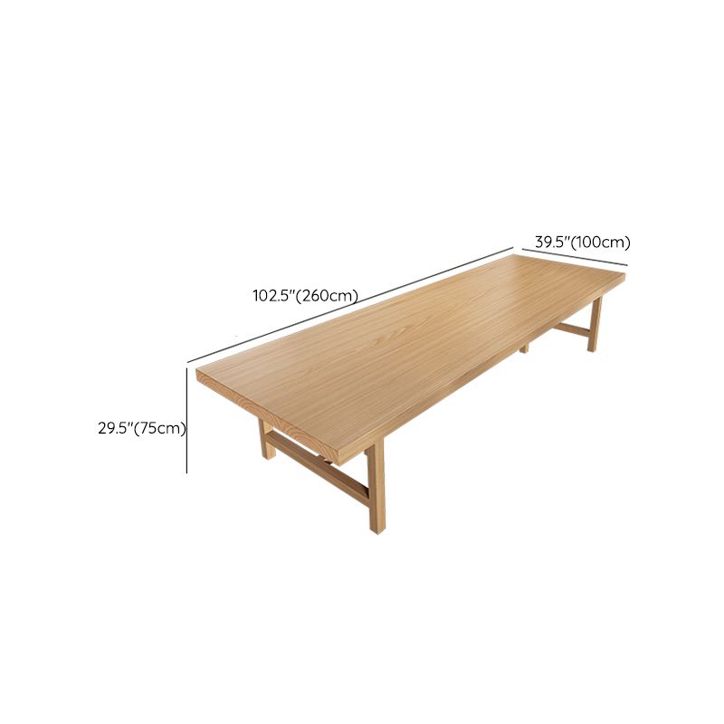 Rectangular Shaped Office Conference Table 4 Legs Task Desk in Brown Clearhalo 'furn' 'furn_office_desk' 'Furniture' 'Office Desks' 'Office Furniture' 'office_desk' 1200x1200_e88ff84a-6e6f-469a-8988-1772de2acdac