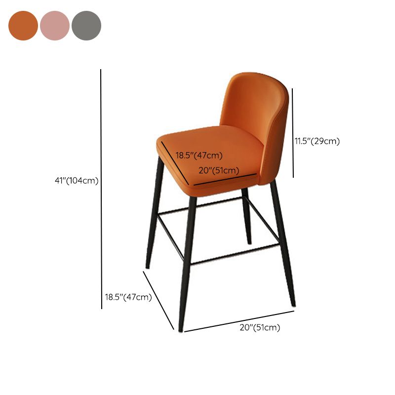 Industrial Style Counter Stool Upholstered Living Room Bar Stool with Metal Legs Clearhalo 'Bar Furniture' 'Bar Stools' 'bar_stools' 'furn' 'furn_bar_stools' 'Furniture' 'Kitchen & Dining Furniture' 1200x1200_e891ba75-ff6f-45c8-8ac7-6065b26002aa