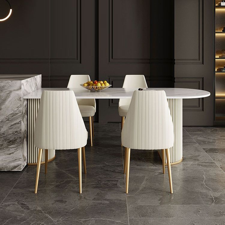 Scandinavian 1/2/5 Rectangle White Dining Table Set for Kitchen Clearhalo 'Dining Room Sets' 'Dining Tables & Seating' 'dining_room_set' 'furn' 'furn_dining_room_set' 'Furniture' 'furniture_dining_room_set' 'Kitchen & Dining Furniture' 'kitchen&dining_furn' 'kitchen' 1200x1200_e891f9d0-0858-4e3b-a78f-59d74129992a