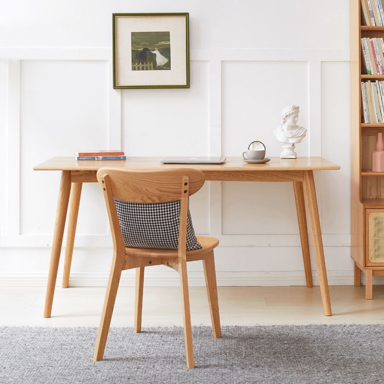 Contemporary Dining Table Oak Solid Wood Table with 4 Legs for Kitchen Dinner Dining Room Clearhalo ' dining_table' 'Dining Tables & Seating' 'Dining Tables' 'furn' 'furn_dining_table' 'Furniture' 'furniture_dining_table' 'Kitchen & Dining Furniture' 'kitchen&dining_furn' 'kitchen' 'kitchen_dining_table' 1200x1200_e893e271-32ba-4486-a305-c50eebe6ce0b
