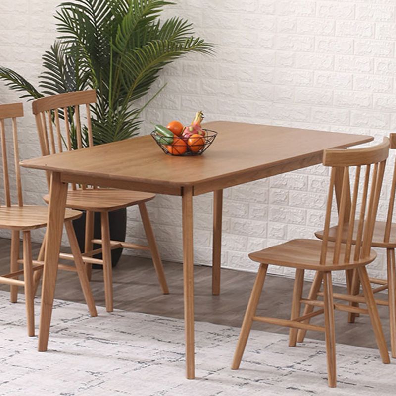 Contemporary Rectangle Dining Table Oak Solid Wood Table with 4 Legs for Home Kitchen Dinner Clearhalo ' dining_table' 'Dining Tables & Seating' 'Dining Tables' 'furn' 'furn_dining_table' 'Furniture' 'furniture_dining_table' 'Kitchen & Dining Furniture' 'kitchen&dining_furn' 'kitchen' 'kitchen_dining_table' 1200x1200_e895039c-dc3e-4ba2-baa9-a9ce29afbc35
