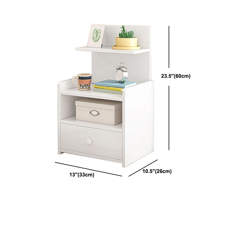 Moderno imitazione in legno comodino stoccaggio di stoccaggio aperto tavolo notturno