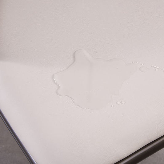 Contemporary Faux Leather Dining Chair Armless Metal Side Chair for Home Use