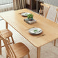 Mesa de comedor de madera estilo Glam, mesa rectangular con patas de madera para cocina