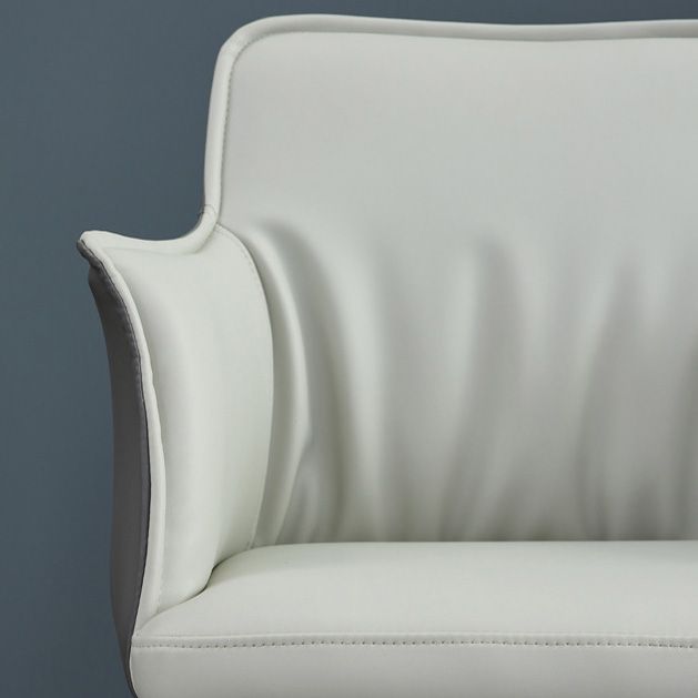 Upholstered Dining Chairs Faux Leather Arm Chairs with Metal Base Clearhalo 'Dining Chairs' 'Dining Tables & Seating' 'dining_chair' 'furn' 'furn_dining_chair' 'Furniture' 'Kitchen & Dining Furniture' 1200x1200_e897dfdb-0a2c-4c71-a920-451e238a77e4