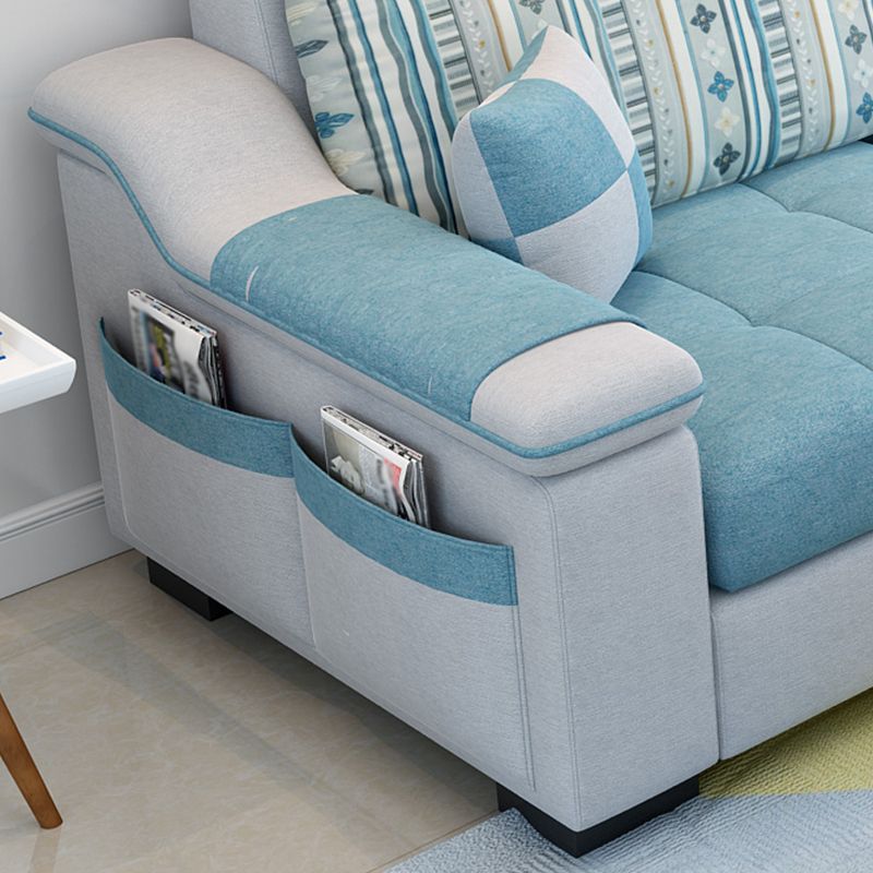 Modern Scooped Arm Sectional 106.3"L x 57"W x 35.43"H High Back Sofa with Storage Clearhalo 'furn' 'furn_sectionals' 'Furniture' 'furniture_sectionals' 'kitchen' 'kitchen_sectionals' 'Living Room Furniture' 'Sectionals' 1200x1200_e8987136-cbd8-4a20-9c5a-2a7c7aae72a2