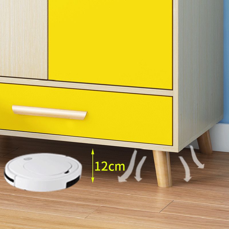 Moderne scharnierende deurgarderobe voor slaapkamer matte afwerking Kast met houten benen