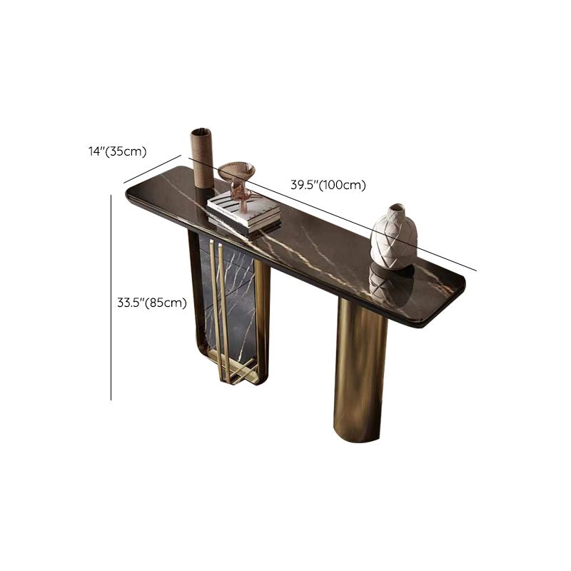 Glam Iron Console Accent Table Scratch Resistant with 2 Legs for Hall