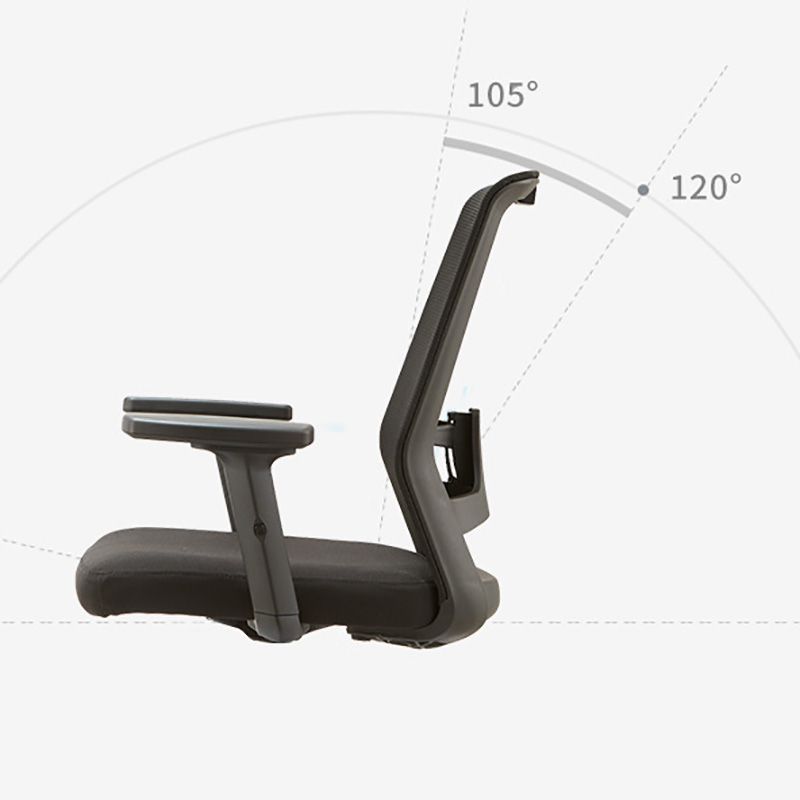 Modern Office Chair Adjustable Seat Height Black Desk Chair with Wheels Clearhalo 'furn' 'furn_office_chair' 'Furniture' 'Office Chairs' 'Office Furniture' 'office_chair' 1200x1200_e89eaafc-5e5a-4390-97bb-830342ced905