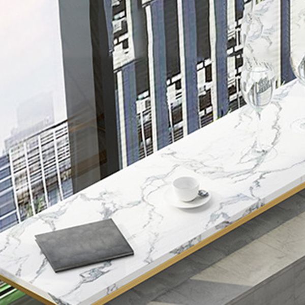 Glam Pub Table Bar Height Faux Marble Rectangle Bar Table for Indoor Clearhalo 'Bar Furniture' 'Bar Tables' 'bar_tables' 'furn' 'furn_bar_tables' 'Furniture' 'Kitchen & Dining Furniture' 1200x1200_e89ec893-96f9-4311-a8bc-21ae9c17f5e9